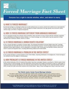 Forced Marriage Fact Sheet