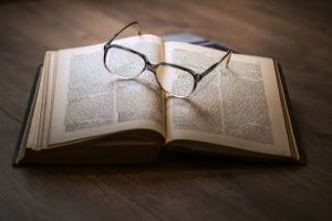 Glasses on a book