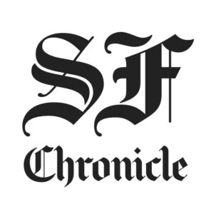 Black text reading "SF Chronicle" with white background