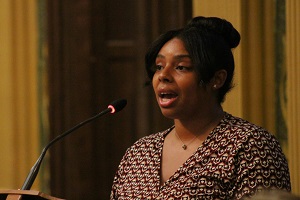 Rep. Kristian Grant speaks in support of ending child marriage